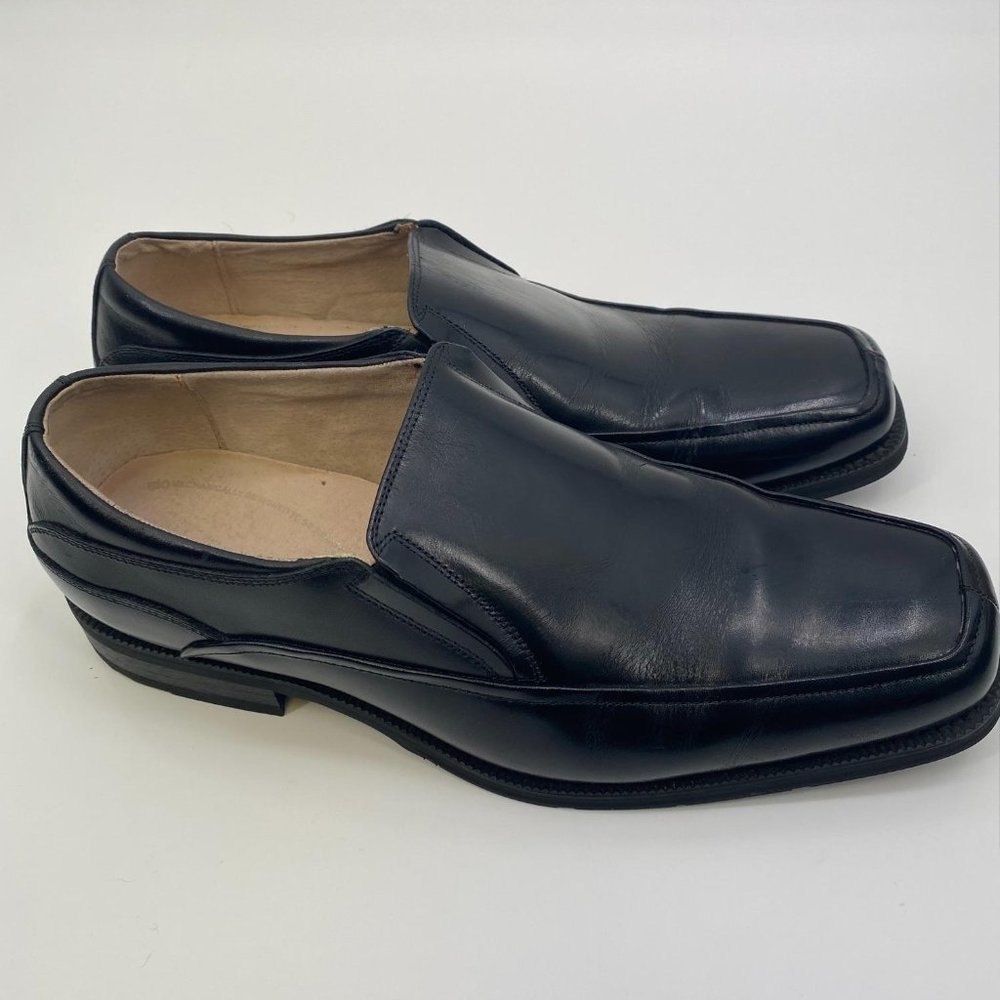 FLORSHEIM BLACK LEATHER SLIP ON‎ LOAFERS